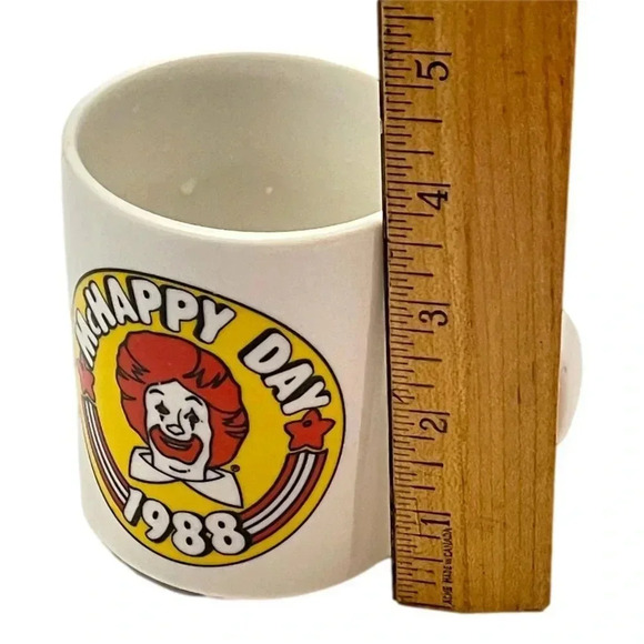 McHappy Day 1988 McDonalds Mug Ceramic White Cream  Ronald McDonald Vintage - Picture 5 of 6
